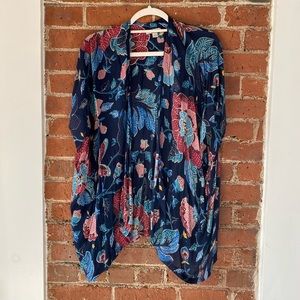 LOFT Navy Floral Kimono - XS/S
